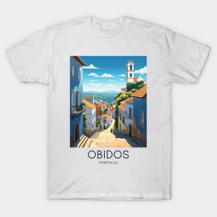 A Pop Art Travel Print of Obidos - Portugal T-Shirt